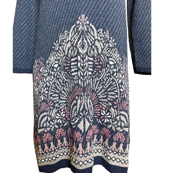 Anthropologie Moth Navy Imperial Garden Tunic Sweater Dress XS Wool Alpaca - Picture 7 of 16